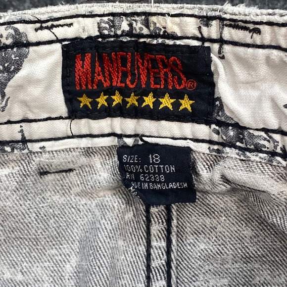 Maneuvers Vintage Grunge Women Size 18 Acid Wash Cargo Utility Pants Distressed - Picture 7 of 15